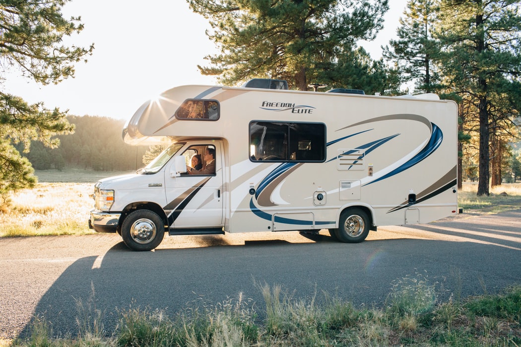 RV in the forest